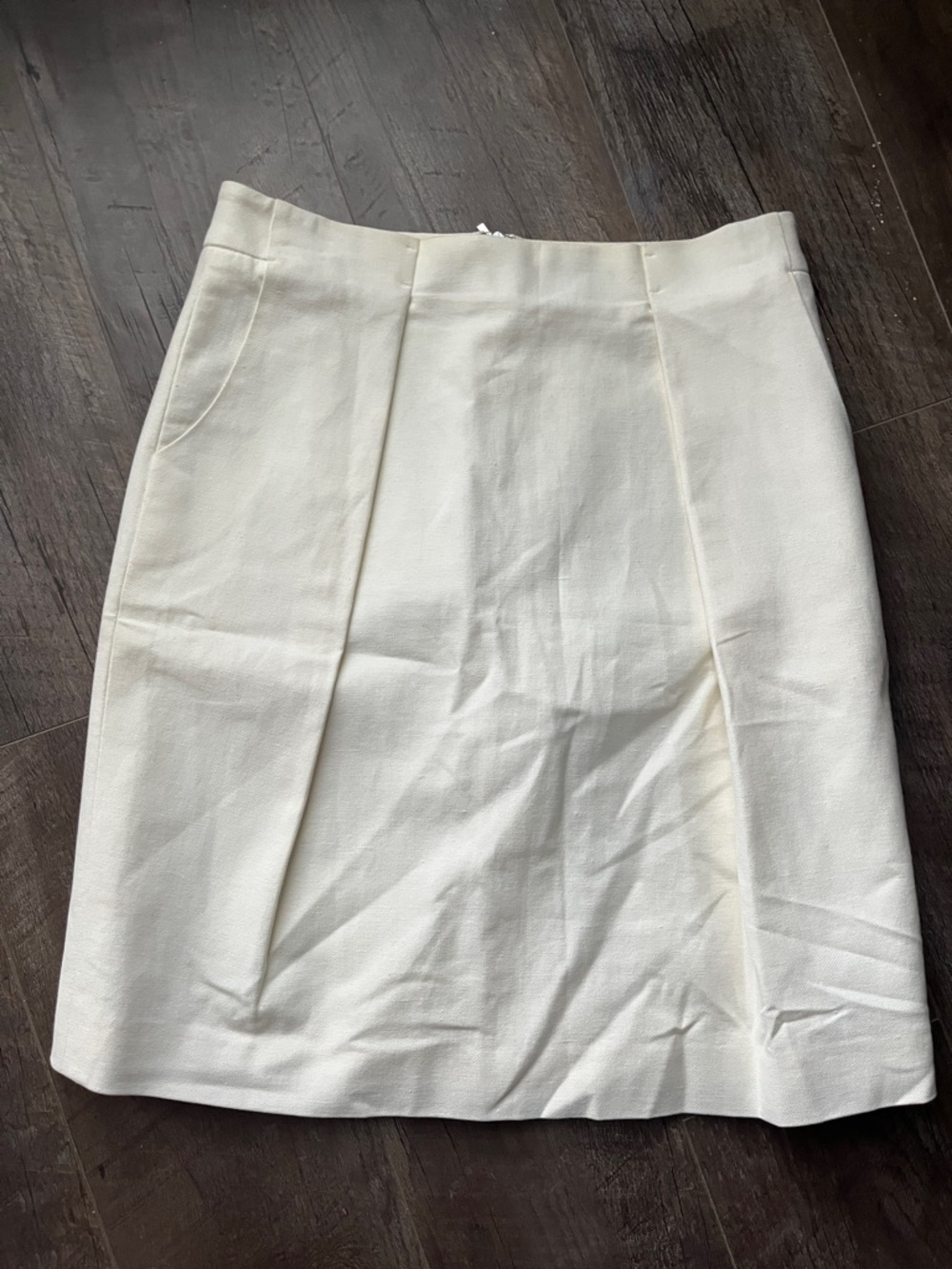 Fendi Cream A-Line Skirt with Front Panel Seams